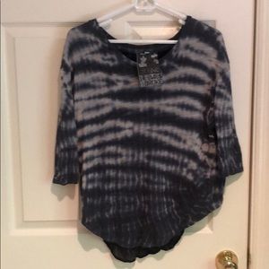 Young Fabulous & Broke navy tie dyed top, small.